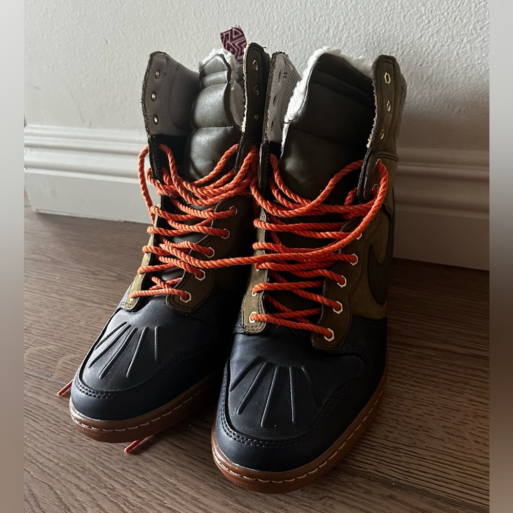 Nike High-Top Boots with Orange and Black Accents